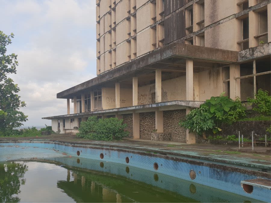 Student talking into a microphone