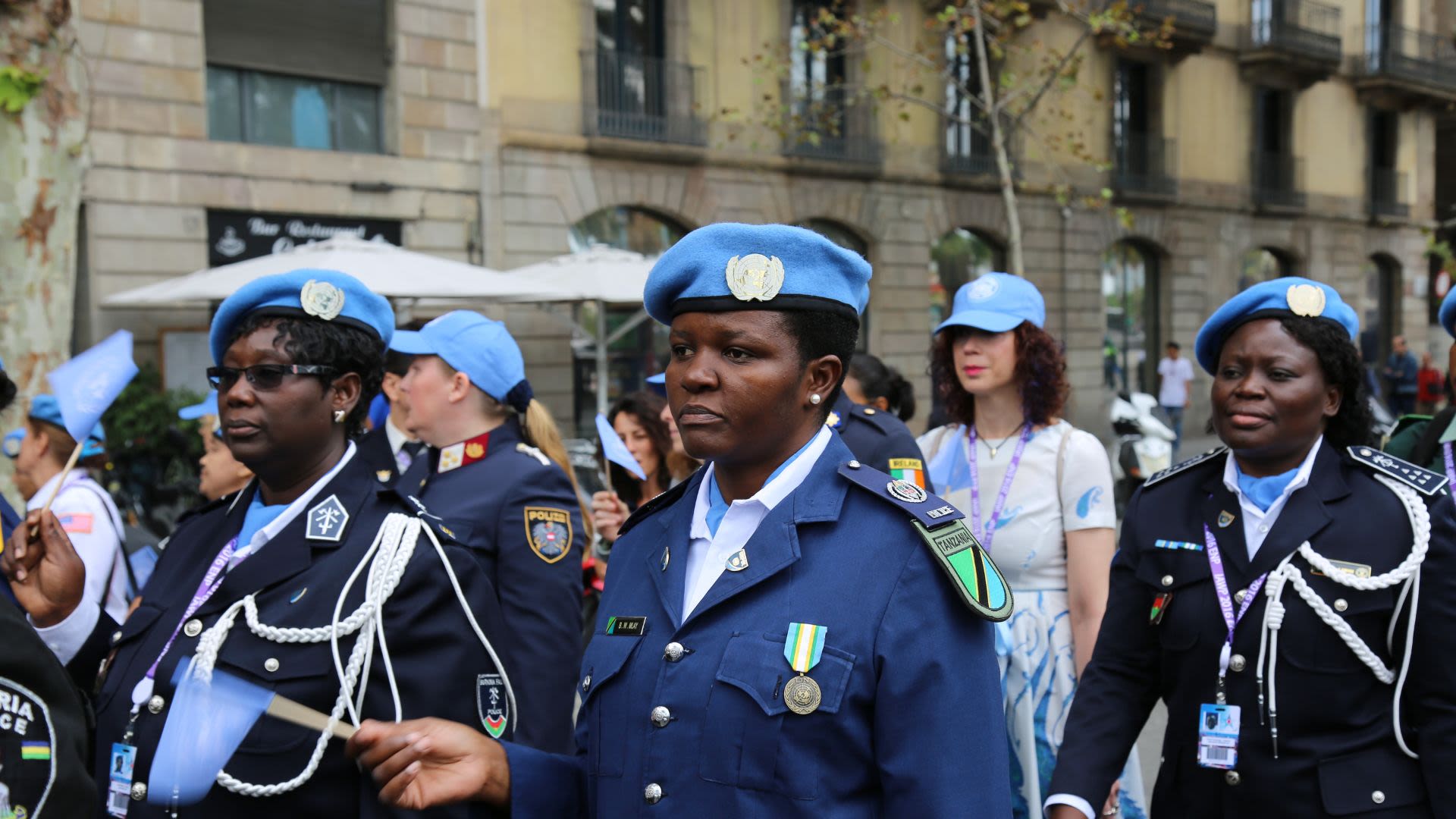 Women from United Natrions taking part in a march.