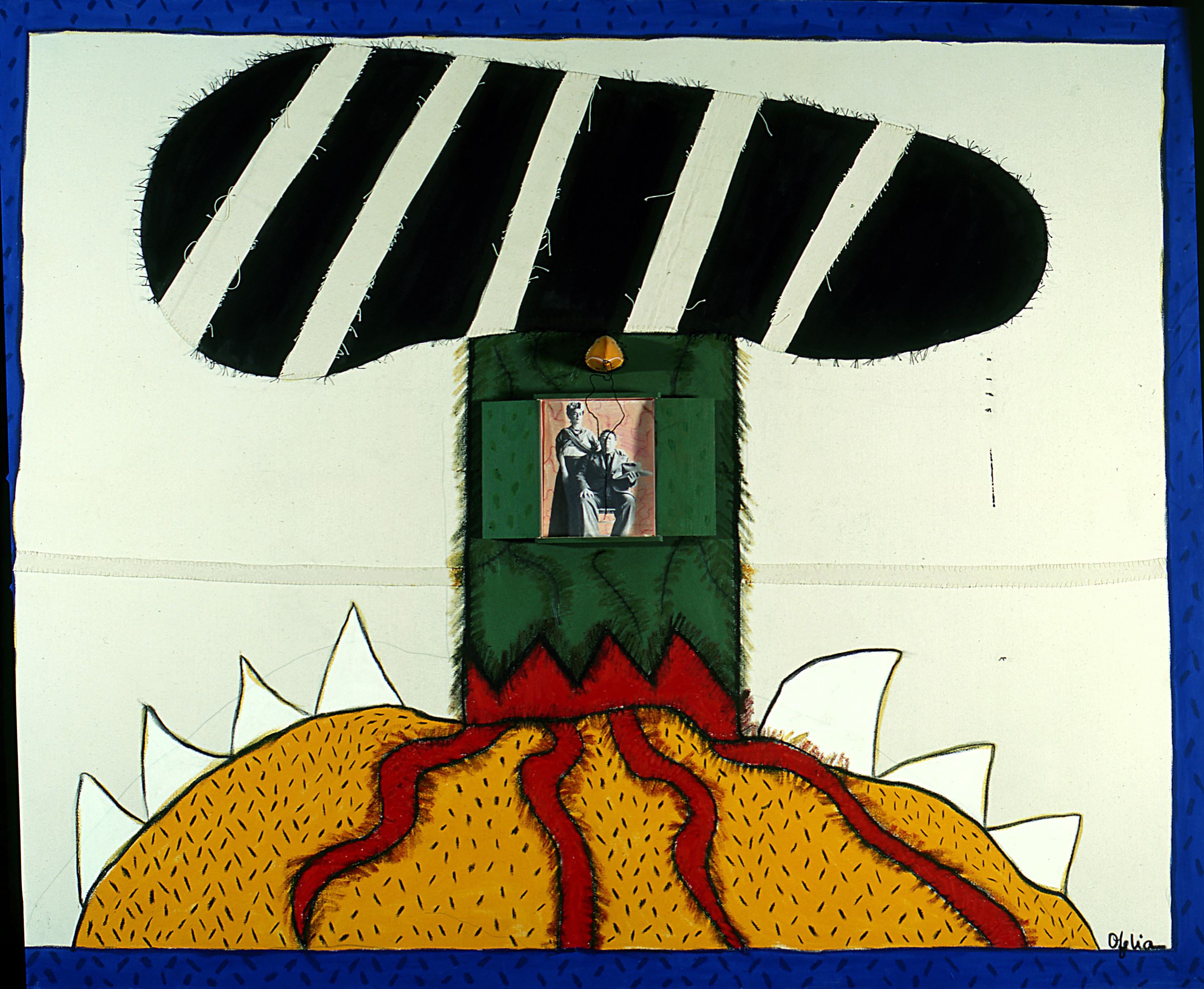 Landscape with Red Live Tree by Ofelia Rodríguez.