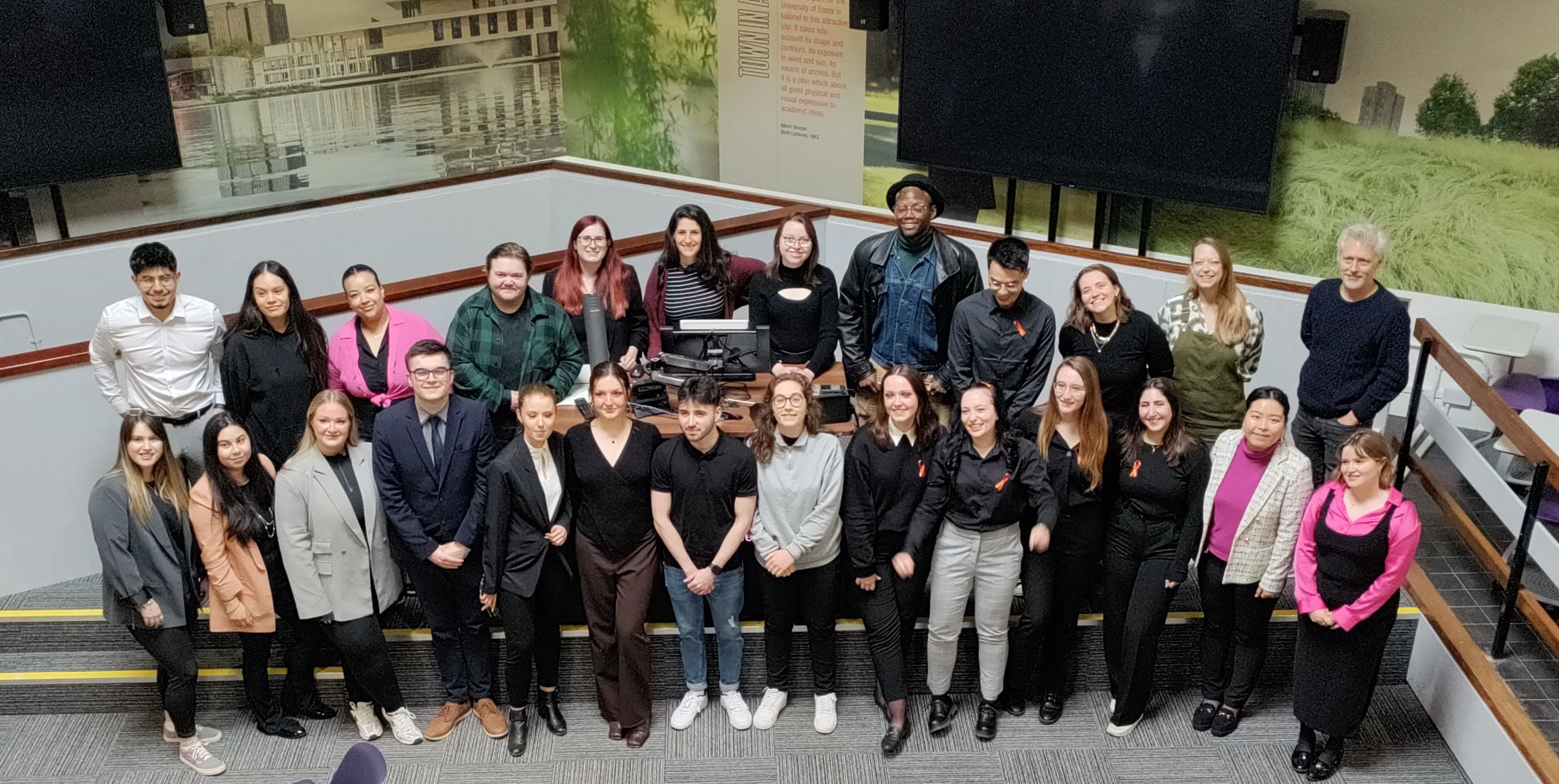 Students in a group during the democracy in action session