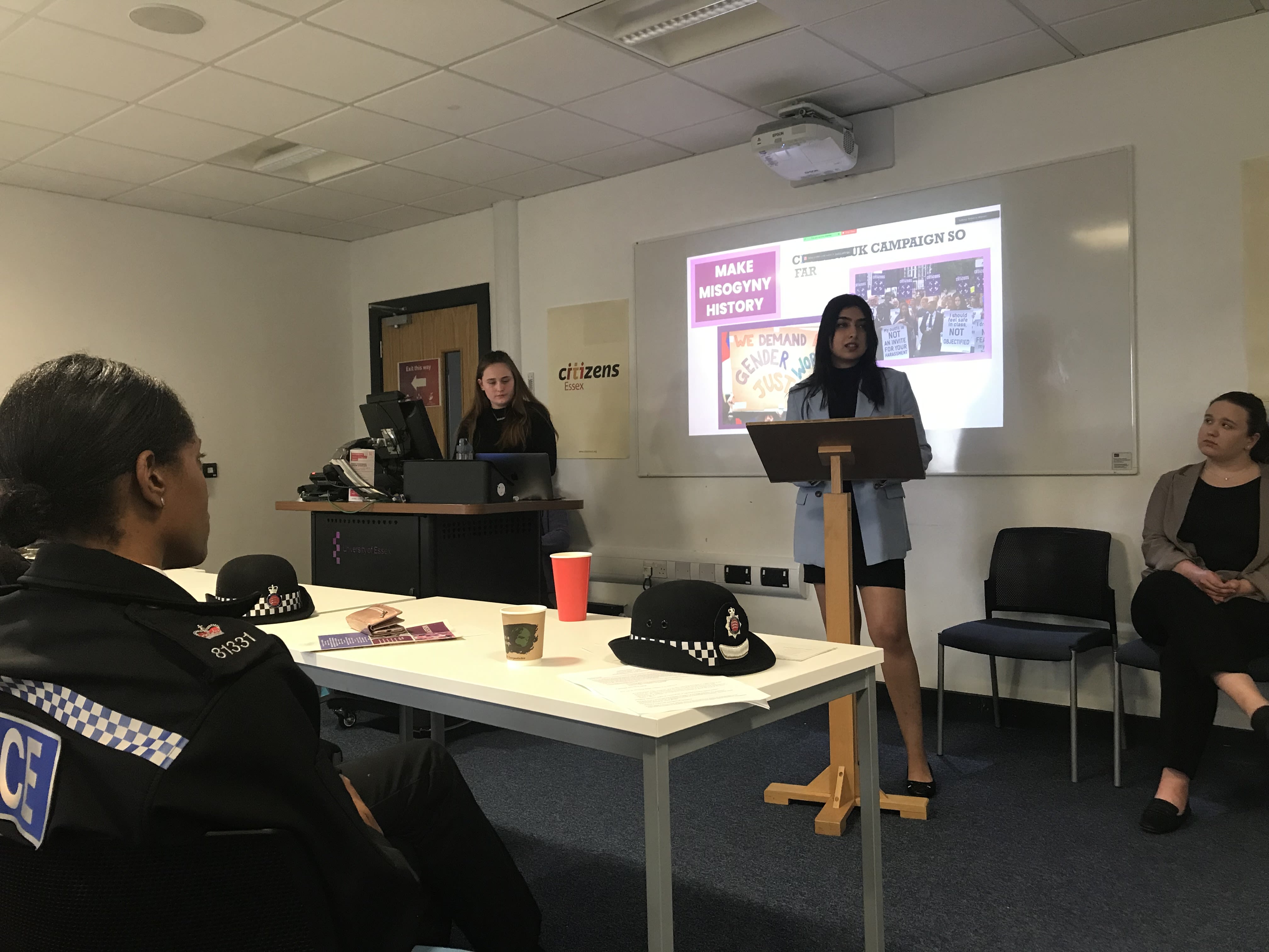 Students presenting at a Democracy in Action session