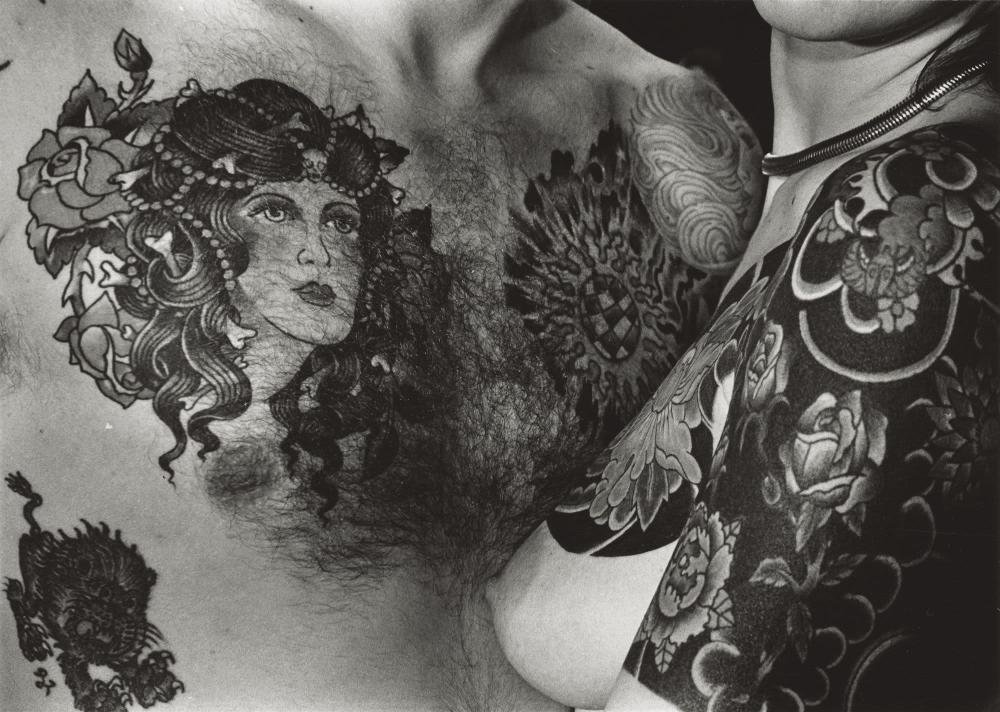 Tattoos by Ed Hardy, which were used as the poster image for an exhibition of tattoo art at the Oakland Museum in 1977, courtesy of Oakland Museum of California.