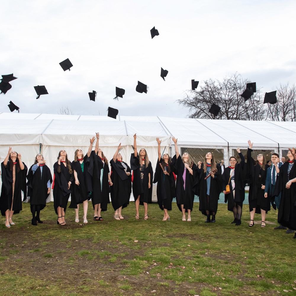 Student talking into a microphone
