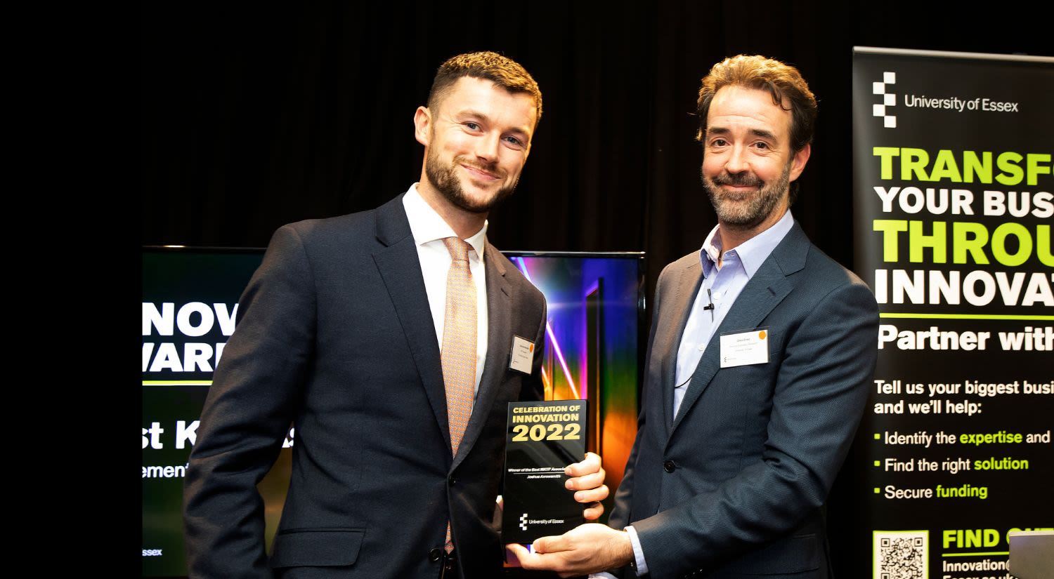 Joshua Arrowsmith receives award from Professor Chris Greer