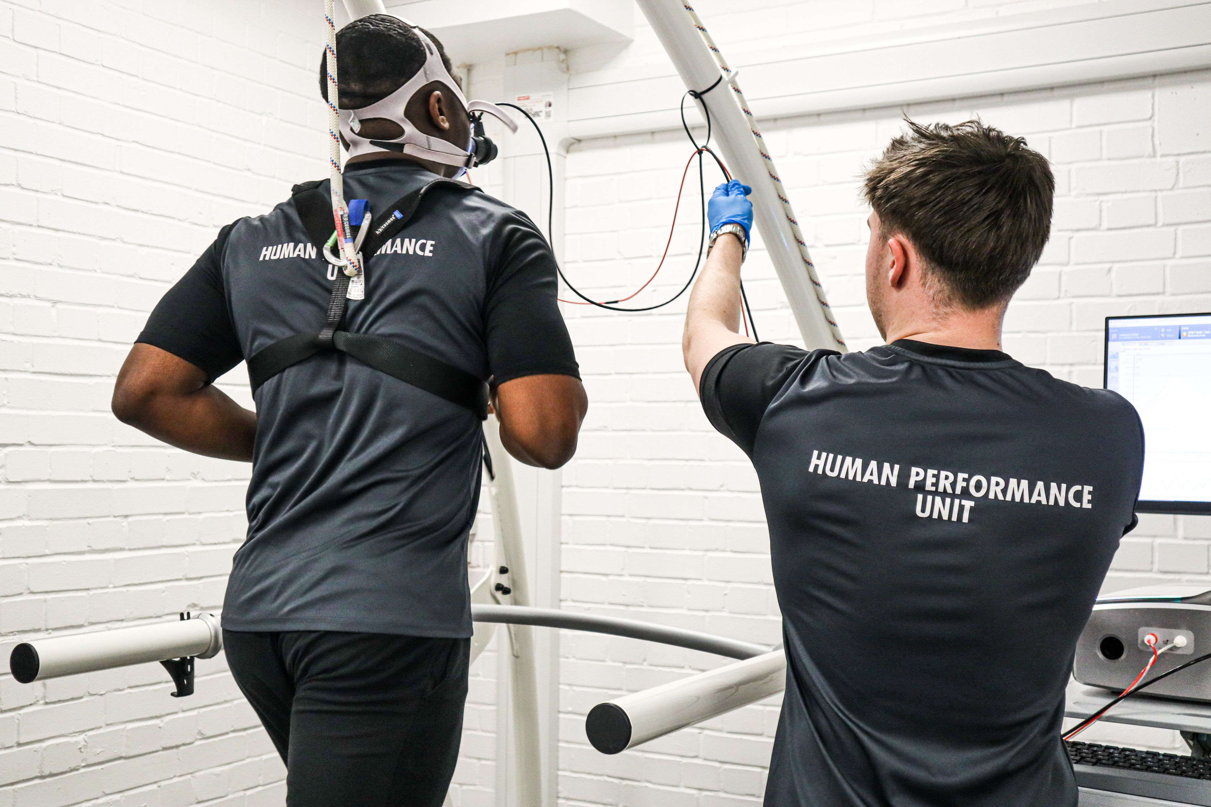 Student talking into a microphone