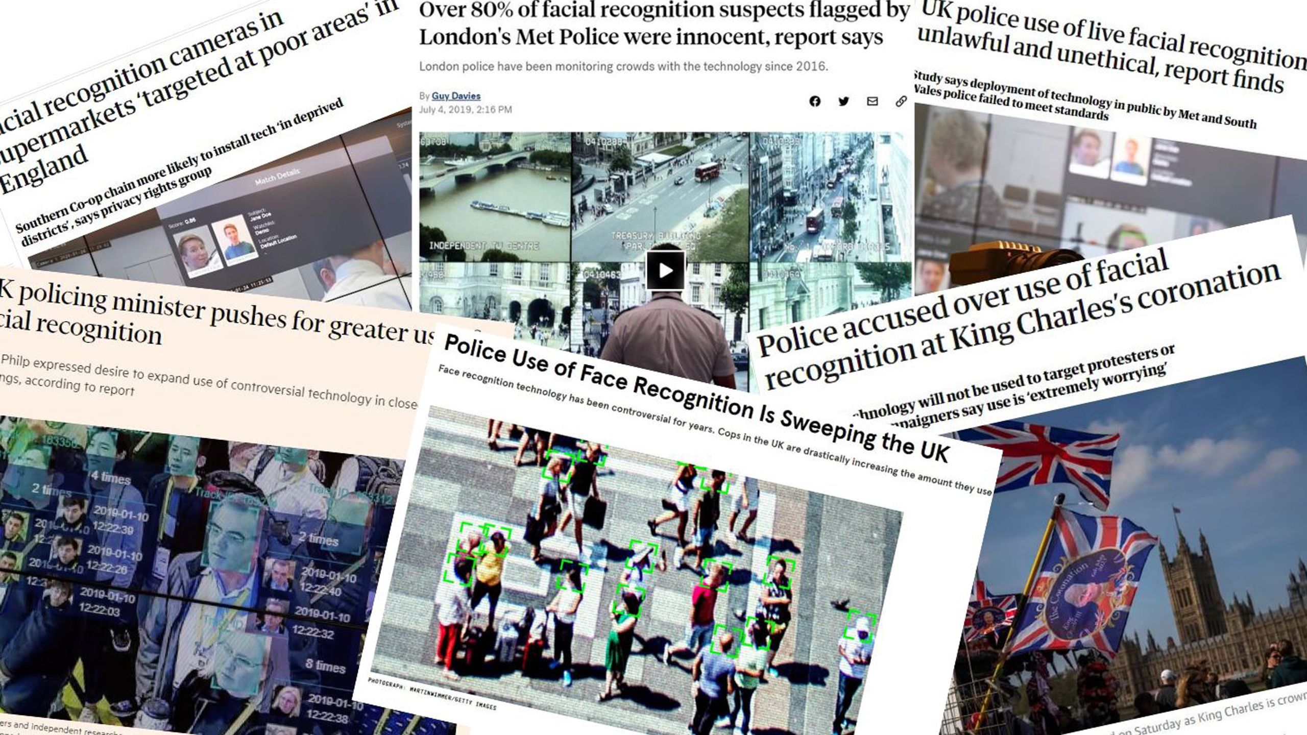 Cutting of stories in media about live facial recognition