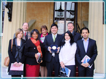 The Vice-Chancellor with Human Rights Centre staff and students at Buckingham Palace