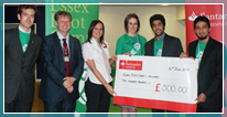 Essex Boot Camp winners with Vice-Chancellor Colin Riordan and Charles Wells from Kinship Networking