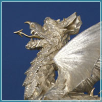 The wyvern at the top of the University of Essex mace
