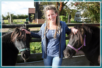 Essex academic and care farming expert Rachel Bragg with two ponies