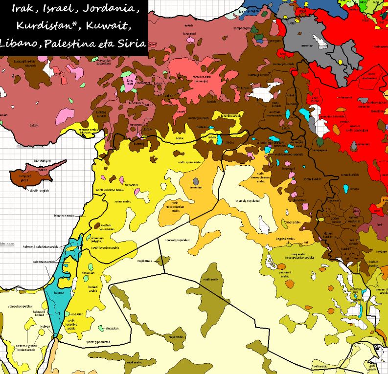 Middle East language map