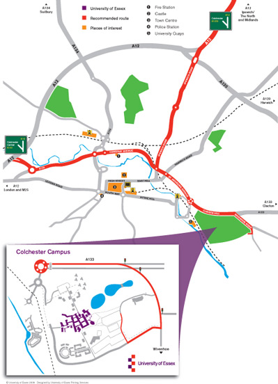 Map of Colchester & University of Essex