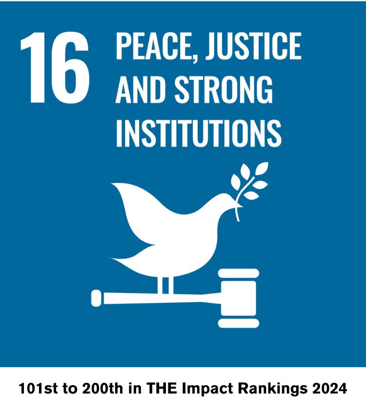 Icon for SDG 16 - Peace, Justice and Sgtrong Institutions
