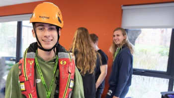 A student in PPE learns about wind farms