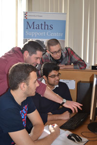 Staff and students at the Maths Support Centre