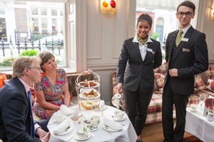 Edge Hotel School students serve afternoon tea at Brown's