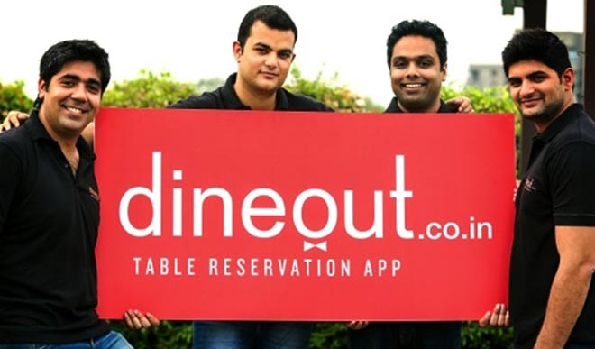 Ankit with Dineout co-founders