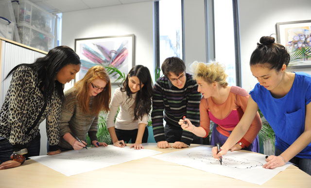 students in an enterprise workshop