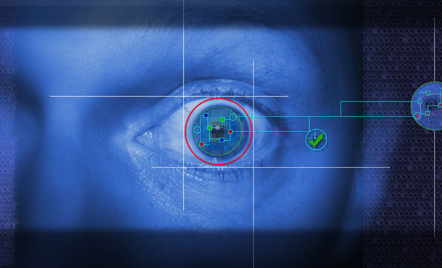 Stock image of biometric eye test