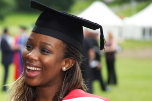 A graduate celebrating