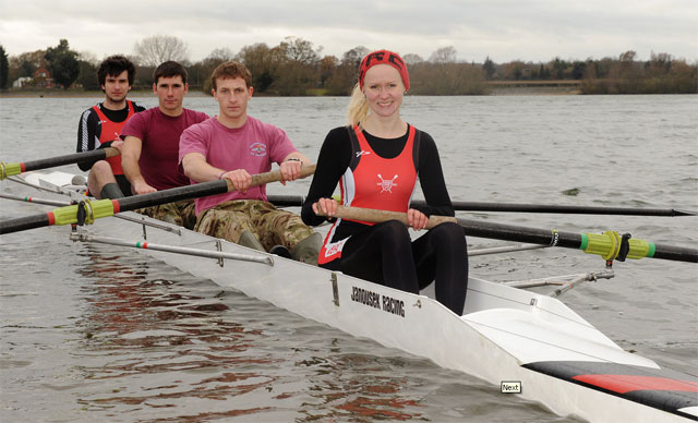 Members of the University of Essex Rowing Club and the Parachute Regiment in training