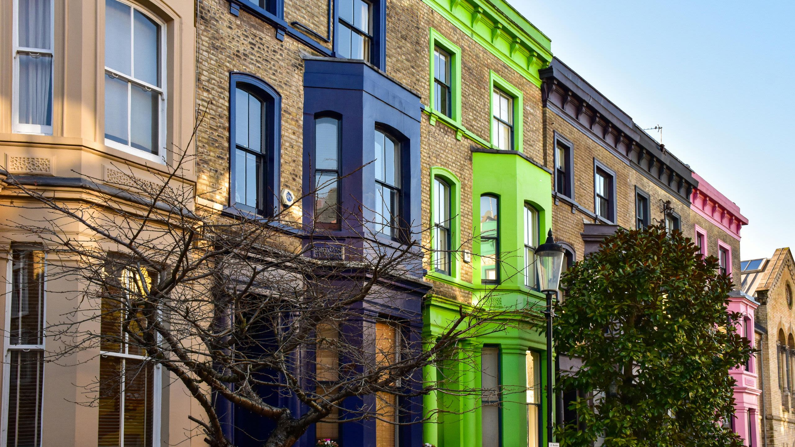 Row of Victorian houses